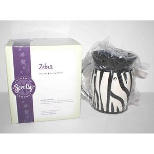 NEW Scentsy‎ Zebra Full Size Warmer with Bulb Black White 2010 Retired  DSW-ZEB